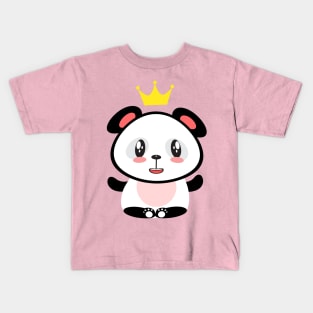 panda king kawaii style Kids T-Shirt